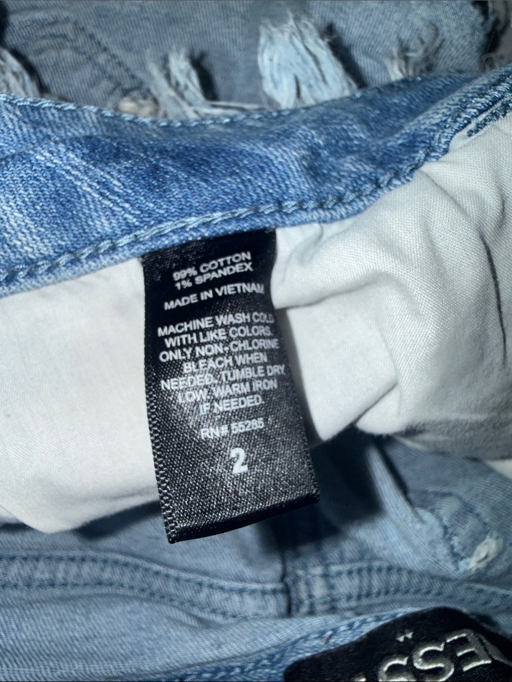 Express Light Blue Distressed Denim Cutoff Shorts - Picture 4 of 4